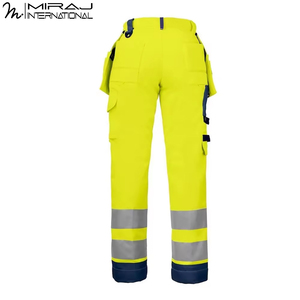 Pantalones de Trabajo Multibolsillos de Alta Visibilidad con Bolsillos para Herramientas, Pantalones de Seguridad con Rodillas Reforzadas para Trabajos de Construcción e Industriales - Product Image 2