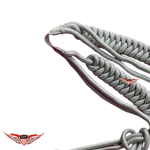 German Silver <b>Braided</b> Aiguillette Shoulder Aluminum Silver Adjutant's Aiguillette <b>Cord</b> With Metallic Tip - Product Image 3
