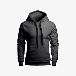 Solid Fleece Winter Digital Printing Casual <b>Black</b> Hoodie <b>Men</b> Low MOQ Bulk Custom Orders - Product Image 3