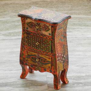 Organisateur de bureau à tiroir de rangement en bois personnalisable peint à la main pour armoire de cuisine de salon-boîte à bijoux Design écologique - Product Image 5