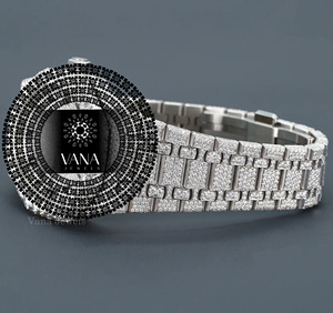 VANA JEWELS Luxury Stainless Steel Diamond <b>Watch</b> Tonneau <b>Case</b> Analog Quartz Men's Women's Fashion Bracelet <b>watch</b> - Product Image 4