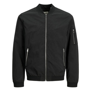 Men's Olive Green Bomber <b>Jacket</b> Zipper Closure <b>Mandarin</b> <b>Collar</b> Casual Style Regular Fit Polyester Material Winter Wear - Product Image 5