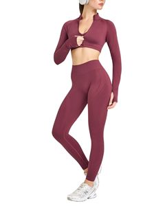 เสื้อแจ็คเก็ตโยคะผู้หญิงสีพาสเทล เนื้อผ้านุ่ม ระบายอากาศดี ซิปยาว คอตั้ง กระเป๋าซ่อน ทรงเข้ารูป แห้งเร็ว น้ำหนักเบา เหมาะสำหรับวิ่ง - Product Image 3