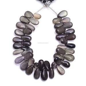 ลูกปัดพลอยซิลลิมาไนต์ทรงตาแมวธรรมชาติ รูปทรงลูกแพร์ เรียบเนียน สีดำ เกรด AAA ขนาด MM สำหรับทำเครื่องประดับ - Product Image 1