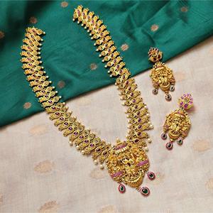 Fashion Jewelry Set Krishna Radha Long Haram Design - Product Image 1