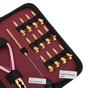 Kit d'outils portables en acier inoxydable de qualité chirurgicale pour extensions capillaires à micro-anneaux, comprenant des pinces à sertir pour anneaux nano à 2 trous et un crochet de sectionnement - Product Image 4