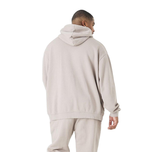 Ensemble de survêtement unisexe personnalisé avec logo, streetwear, 100% coton molletonné, grande taille, pantalon évasé, veste à capuche, vêtements d'hiver - Product Image 3