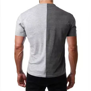 Camisetas personalizadas de algodón de dos tonos para hombre, camisetas casuales lisas de alta calidad, camisetas personalizadas, camisetas en blanco. - Product Image 4
