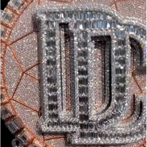 Pendentifs personnalisés en forme de disque glacé, bijoux sur mesure pour hommes, micro-pavé, micro-incrustation, breloques en moissanite, plaqué or 18 carats - Product Image 3