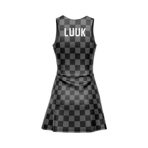 Vestido de Tenis sin Mangas a Cuadros para Mujer LUUK, Cuello Redondo, Secado Rápido, Ajustado, Ropa Deportiva para Todas las Temporadas, Estampado Sublimado - Product Image 3