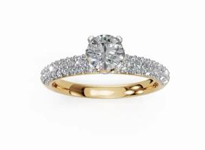 แหวนเพชรทรงกลมเพาะเลี้ยงแบบโซลิแทร์ มีให้เลือกทั้งทองคำ 9, 14 และ 18 กะรัต สีเหลือง โรสโกลด์ และสีขาว ดีไซน์เรียบหรูมินิมอล - Product Image 6