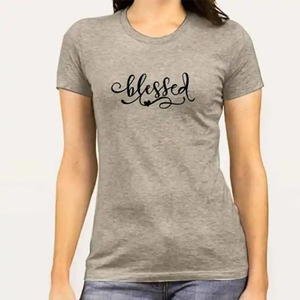 Camisetas de Manga Corta para Mujer, Diseño Personalizado OEM, Moda Verano, Corte Regular, 100% Algodón, Secado Rápido, Transpirables, Tallas Variadas - Product Image 2