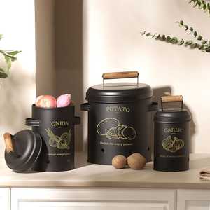 Boîte à pain en métal de luxe avec couvercle en bois pour le rangement du pain, la boulangerie, la cuisine, le garde-manger et l'organisation moderne de la maison - Product Image 6