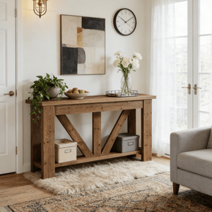Moderna Consolle Lunga in Legno Massello per Casa, Appartamento e Hotel - Product Image 6
