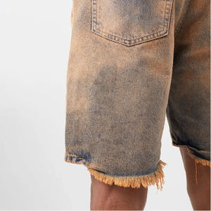 กางเกงยีนส์ขาสั้นผู้ชายรุ่นใหม่ OEM สำหรับฤดูร้อน ระบายอากาศได้ดี แห้งเร็ว คุณภาพสูง สไตล์ไฮสตรีท กางเกงยีนส์ขาสั้นผู้ชายรุ่นใหม่ - Product Image 6