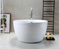 Mini baignoire autoportante ronde sans couture, petite baignoire japonaise pour se baigner en profondeur