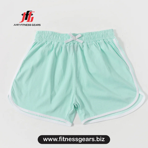 Shorts tricotés taille haute pour femme, couleur unie, coupe ample, décontractés, respirants, pour l'entraînement - Product Image 1