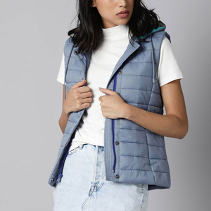 Chaleco Acolchado para Mujer, Casual, Sin Mangas, Aislante, Transpirable, Ecológico, con Botones, Diseño Sólido, Cuello Alto, Ajuste Cómodo - Product Image 3