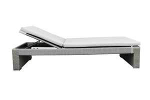 Chaise longue individuelle moderne DEVON en osier résistant aux intempéries - Product Image 5