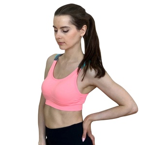 XL Women's Cross-Strap Wireless Padded Gym Bra <b>Top</b> Backless <b>Crop</b> Sports Bra with Lovely Push Plus Size Sets - Product Image 1