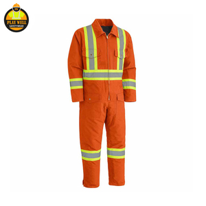 Combinaison de sécurité fluorescente personnalisée 100% coton, vêtements de travail réfléchissants, combinaison de sécurité haute visibilité - Product Image 3