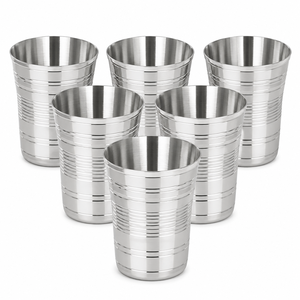 Stainless Steel Glasses Set Mirror Finish Metal Drinking Cups Durable <b>Water</b> Tumbler for Home and Restaurant <b>Bulk</b> Supplies - Product Image 5