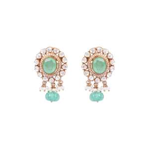 Conjunto de collar y aretes festivos multicolor con piedras, elaborados en plata de ley Gajaah 925, joyería nupcial para mujer. - Product Image 3