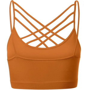Custom Women Sports Bra <b>Strappy</b> Criss Cross Crop <b>Top</b> Athletic Workout Activewear Private Label OEM Wholesale Supplier - Product Image 4