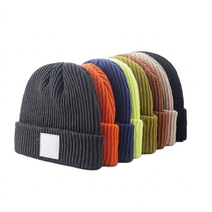Bonnet unisexe chaud et doux en coton et laine tricoté, ajustable, extensible, confortable, léger, respirant, décontracté, pour l'extérieur - Product Image 2