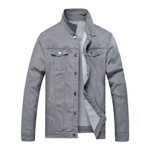 Chaqueta vaquera vintage para hombre, nueva colección primavera-otoño, venta al por mayor, corte ajustado, gris, estilo camionero, informal, streetwear - Product Image 6