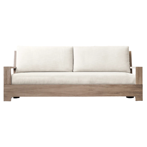 Canapé d'extérieur moderne et minimaliste avec structure en teck, coussins confortables, mobilier haut de gamme pour balcon, resort ou villa - Product Image 3