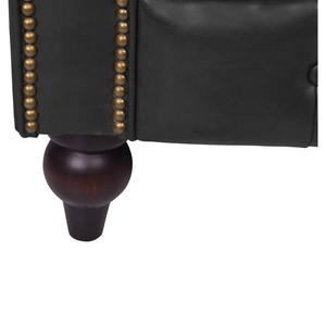 เก้าอี้หนังเชสเตอร์ฟิลด์แบบเดี่ยวระดับไฮเอนด์ พร้อมที่วางแขนแบบโค้งมน และงานปักกระดุมแบบแฮนด์เมด ฐานไม้เนื้อแข็ง สำหรับใช้ในบ้าน - Product Image 4