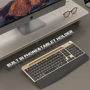 Teclado Inalámbrico Ergonómico de Tamaño Completo con Reposamuñecas de Perfil Bajo, Diseño Silencioso, Soporte para Teléfono/Tableta, Compatible con Windows y Mac OS - Product Image 3