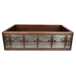 Évier de cuisine en cuivre rustique et moderne, finition premium, s'intègre parfaitement aux décors contemporains et de style campagnard. - Product Image 1