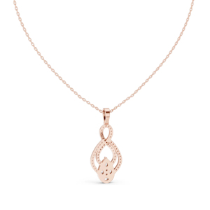 Collar con Colgante de Diamante en Oro Rosa, Corte Pera, Diseño Infinito, Cadena de Serpiente, Joyería Fina de Lujo para Mujer - Product Image 3