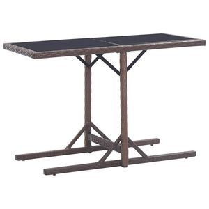 Mesa Pequeña para Exterior en Poliratán Marrón y Acero con Recubrimiento en Polvo con Tapa de Vidrio - Product Image 1