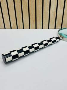 Lupa de 4'' Estilo Vintage con Mango de Resina a Cuadros |   Lente de Lectura e Inspección Portátil - Product Image 3