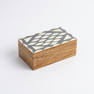 Caja de Almacenamiento de Madera con Incrustaciones de Resina Negra y Dorado, Diseño de Cruz, Hecha a Mano, Personalizada, OEM, ODM, DECORYUG - Product Image 2