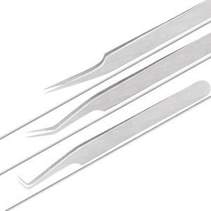 Pinzas de extensión de pestañas ligeras con logotipo personalizado, herramientas de belleza de acero inoxidable, agarre fuerte, puntos finos, accesorio probado a mano - Product Image 2