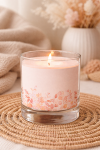 Vela Aromática Botánica Ecológica Hecha a Mano de Lujo en Frasco de Vidrio Transparente con Diseño Floral para Navidad, Pedidos al por Mayor - Product Image 2