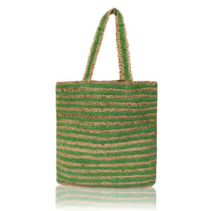 <b>Large</b> Reusable Green Fiber Jute Tote Bag Eco Friendly Natural Fiber Shopping Carry Bag for Wholesale - Product Image 1