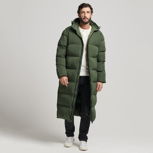 Solid International Reversible 70% <b>Down</b> Hooded Premium Heavy Winter Wear Long Puffer <b>Jacket</b> - Product Image 6