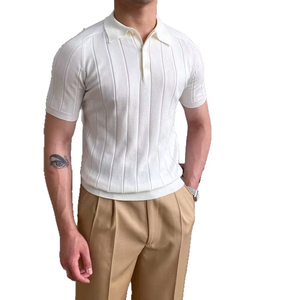 Polo en soie glacée pour homme, été 2025 |   T-shirt Business Slim Fit |   Haut en tricot respirant pour la vente en gros et l'exportation - Product Image 5