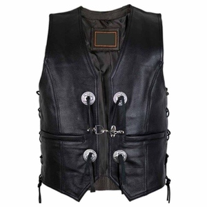 Gilet en cuir décontracté pour homme, coupe ajustée, en cuir de vachette de haute qualité, sans manches, sur mesure, en similicuir respirant - Product Image 4