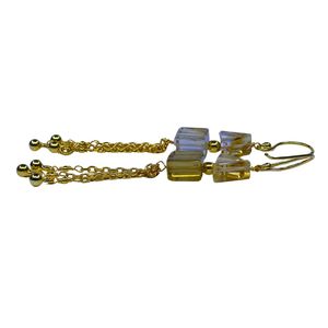 Boucles d'oreilles pendantes en saphir plaqué or, forme goutte d'eau, serti clos, style classique, pour femme, usage quotidien - Product Image 4