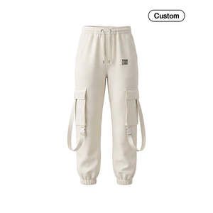 Jogging cargo personnalisés pour femmes à jambes larges avec sangle utilitaire - ODM personnalisé - Product Image 3