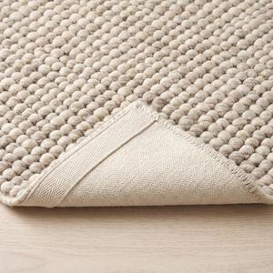 Tapis d'intérieur moderne en laine texturée beige crème tissée à la main, antidérapant, à poils moyens, couleur unie, pour la décoration de la maison - Product Image 6