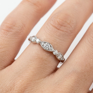 Bague moderne en or blanc 18 carats avec diamant rond taille marquise pour mariage, avec certificat, support OEM/ODM, personnalisation - Product Image 4