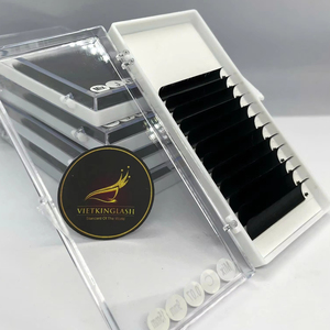 Extensiones de Pestañas de Cachemira Negro Mate Preformadas, Pestañas de Volumen Sueltas, Longitud Mixta, Caja de Papel con Logotipo Personalizado, Venta al por Mayor, PBT Coreano - Product Image 3