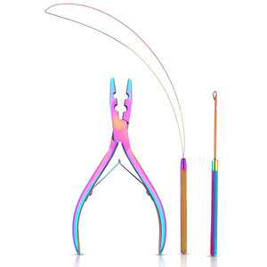 Kit d'extensions capillaires Micro Links Beauty & Crafts avec perles en acier inoxydable, pince de pose et de retrait, boucle pour extensions capillaires - Product Image 3